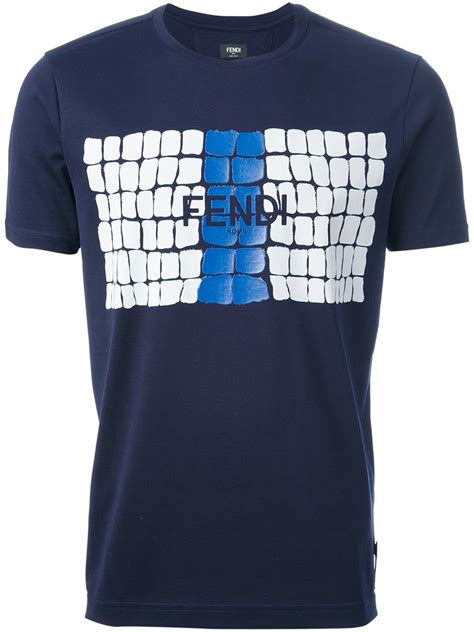 blue fendi t shirt|fendi graphic tees.